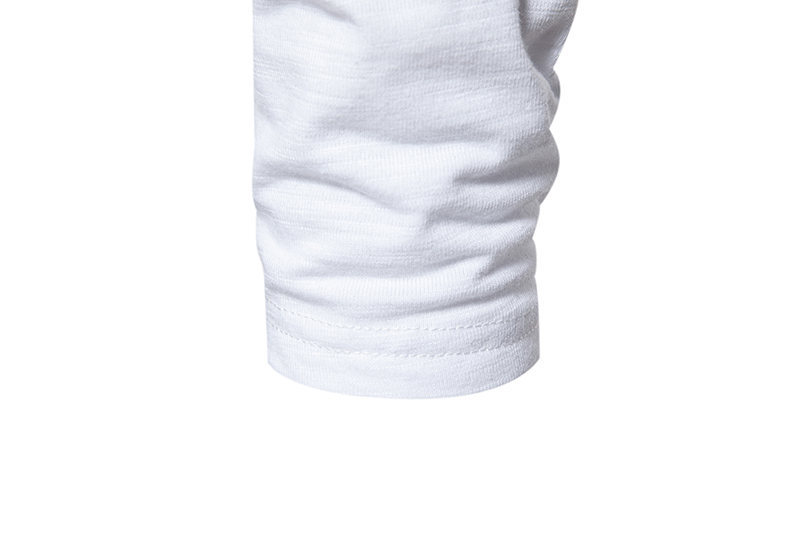 T-shirt da uomo a maniche lunghe con collo Henry a quattro bottoni in cotone tinta unita in bambù per l'autunno e l'inverno dei nuovi uomini_voghion.com