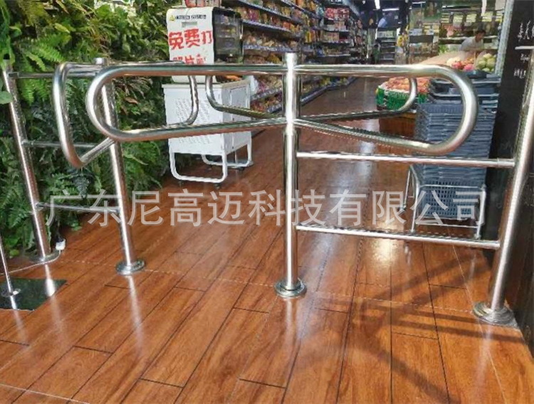 供应单项十字式半高旋转门禁 超市入口不锈钢栏杆转轴机 单向道闸