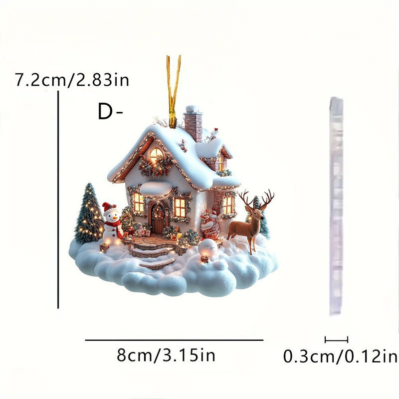 Nuevos productos transfronterizos creativos árbol de Navidad Papá Noel acrílico colgante artesanía automóvil decoración para el hogar image 11