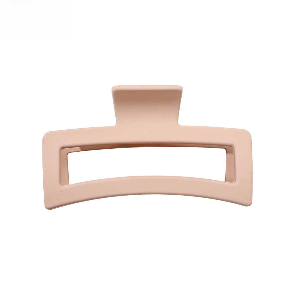 Qiyue Korean Frosted 13cm Oversized Shark Clip Simple Morandi Color Square Grab Clip All-Match Hair Clip_voghion.com