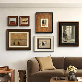 时光雅韵 法式中古风装饰画抽象小众客餐厅组合挂画餐边柜摆画