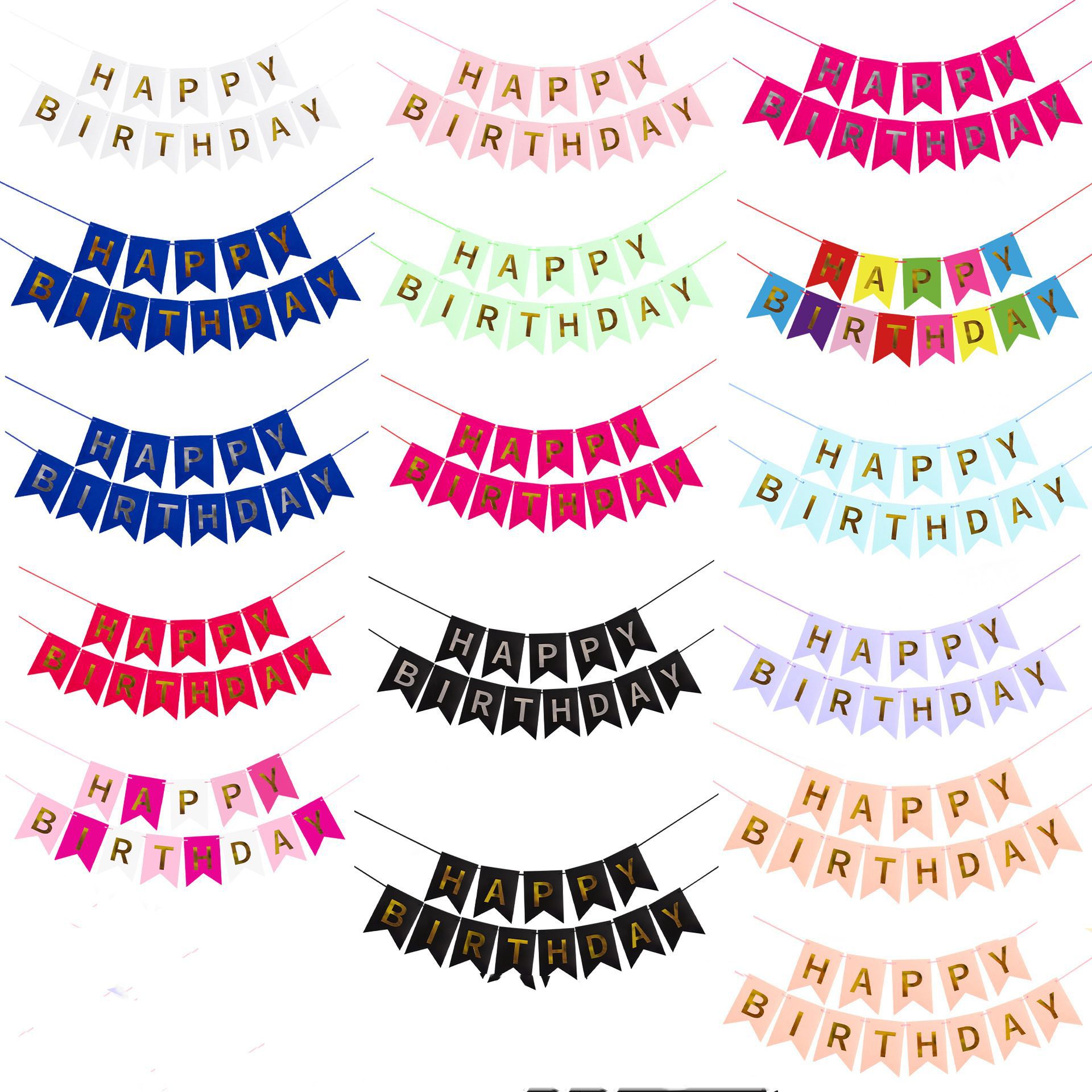 Feliz cumpleaños estampado, bandera de dibujo, decoración de fiesta de cumpleaños, banner de dibujo de flores de feliz cumpleaños