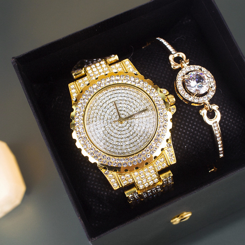 Diamante reloj de pulsera de moda set pulsera de las señoras relojes de las mujeres