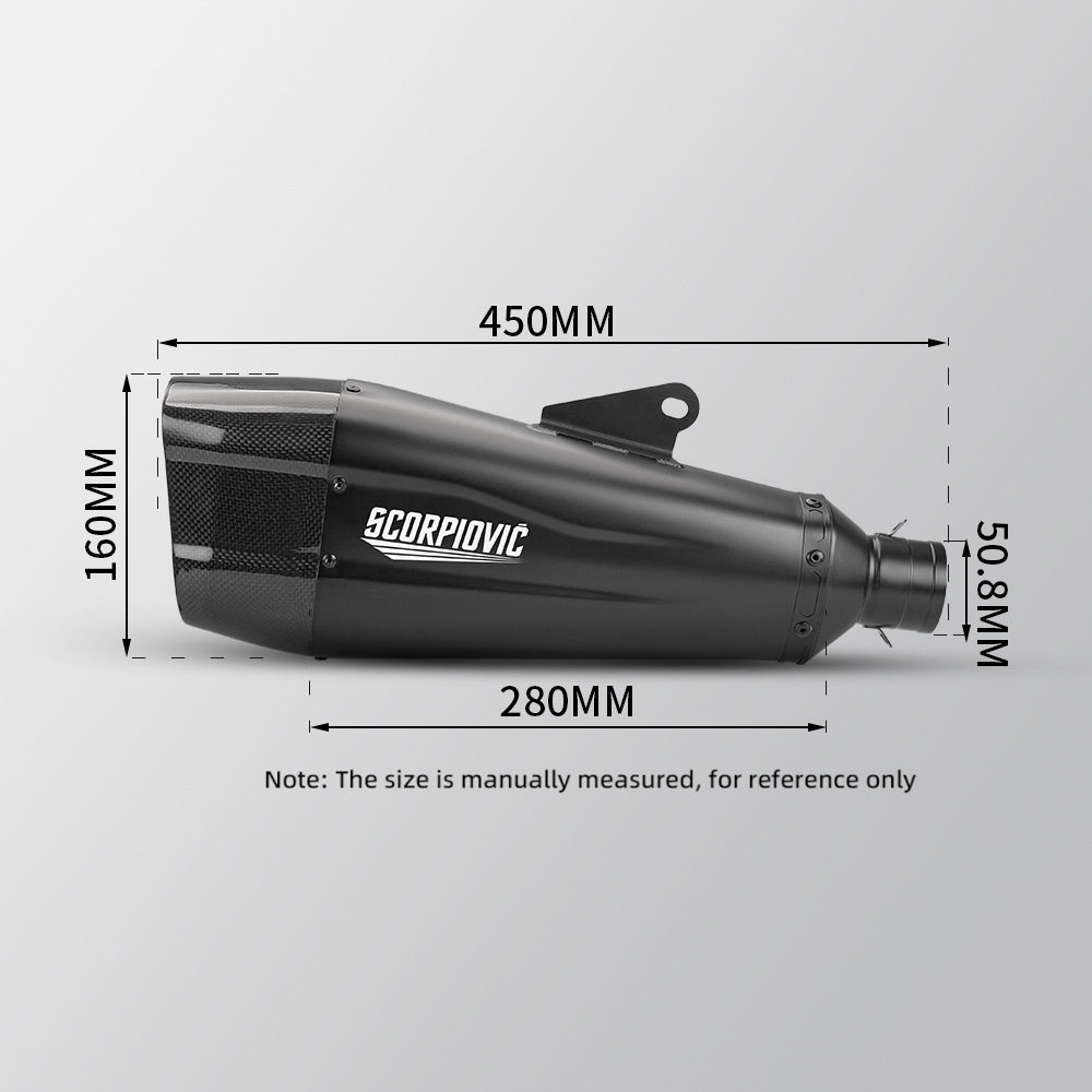 Motorcycle exhaust pipe modification exhaust tail section K165 carbon fiber exhaust pipe lossless installation locomotive Universal