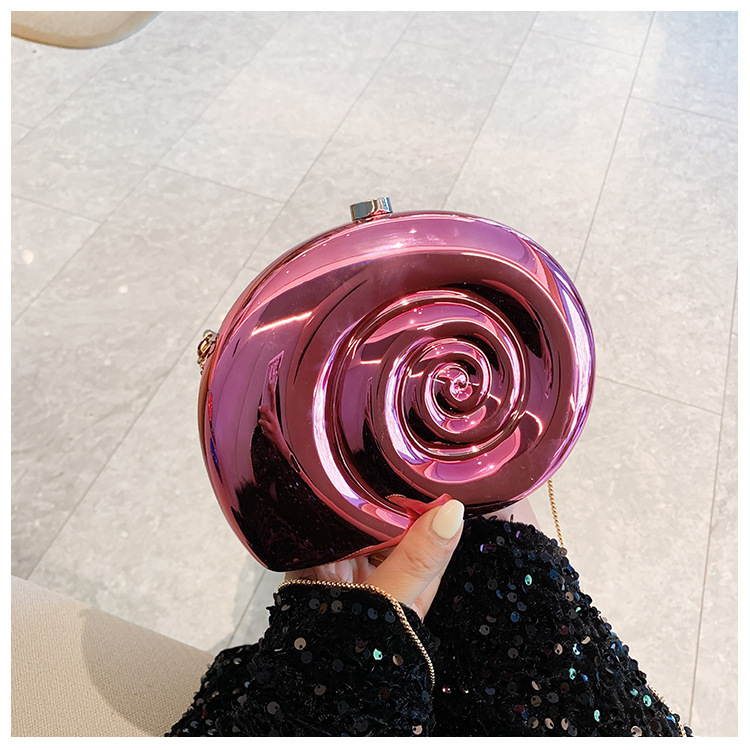 Nueva bolsa de cena de mujer creativa caracol concha de acrílico bolsa de mano personalidad brillante bolsa de noche