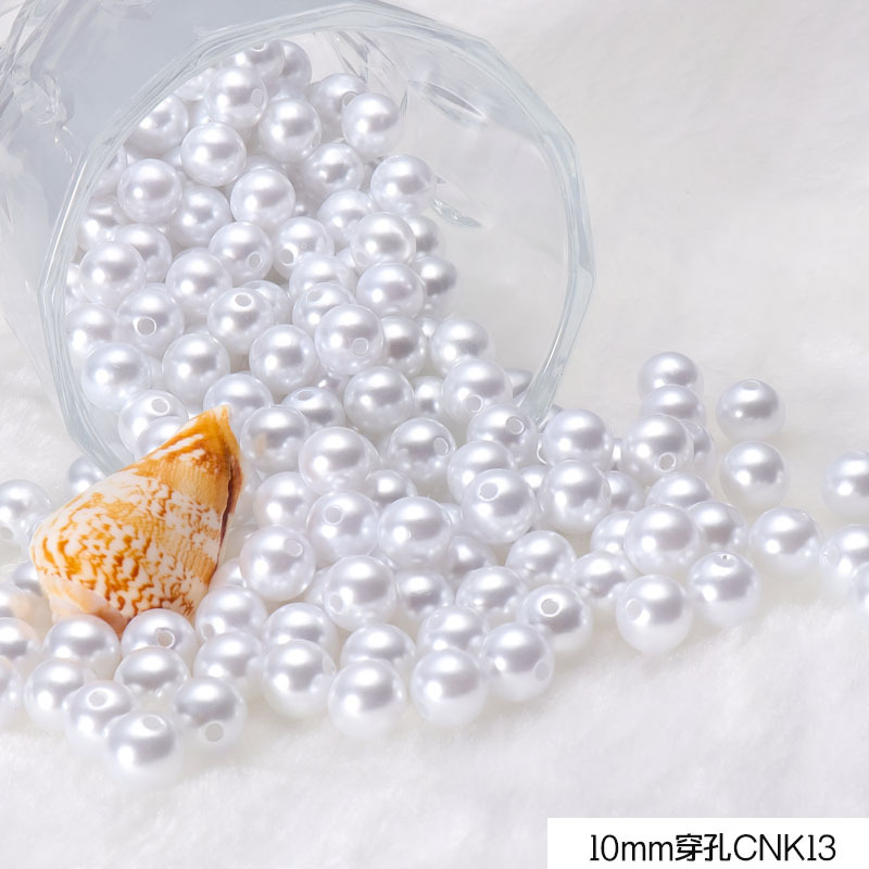 3-10mm blanco puro beige perforado ABS perla de plástico diy zapatos ropa ropa sombrero pendientes pulsera collar con cuentas