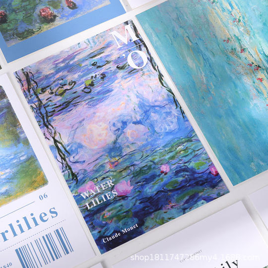 joytop Yuemu 30 Monet Postcards ins Retro Art Wholesale Hand Account Material Blessing Message Greeting Card