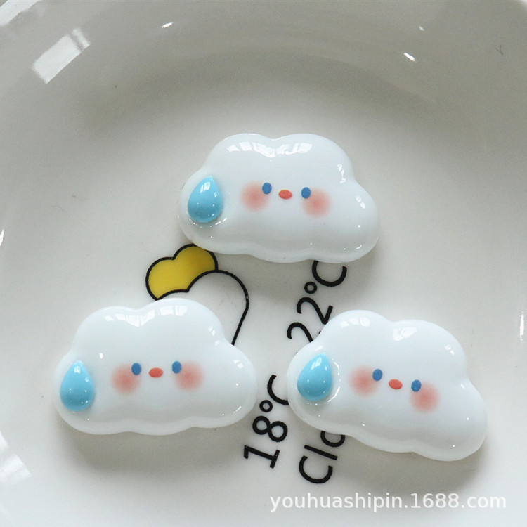 亮面彩虹太阳花DIY手工树脂饰品配件批发儿童发圈冰箱贴材料|undefined