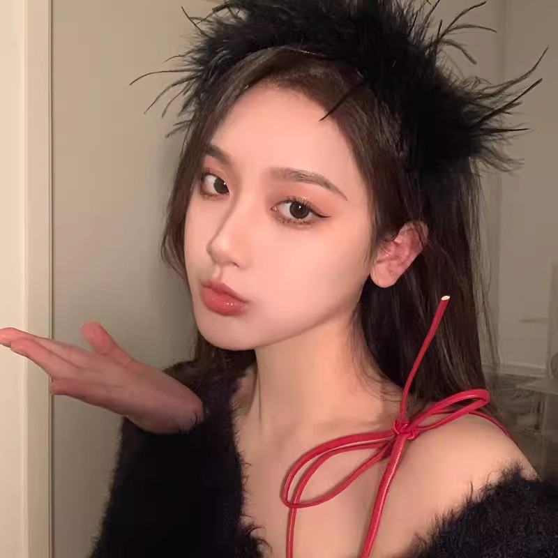 크리스마스 선기삼계 개성 타조 깃털 머리띠 선녀 기질 머리띠 닭털 머리장