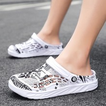 夏季新款镂空透气沙滩鞋跨境大码轻便踩屎感包头洞洞鞋男鞋凉鞋