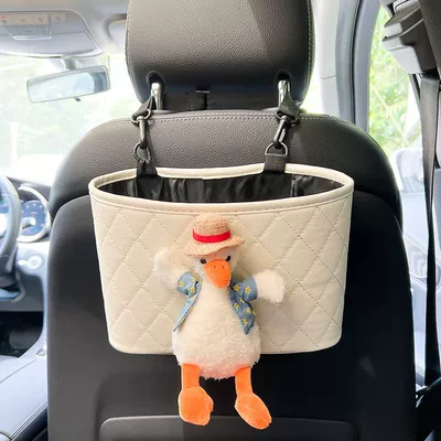 Car storage bag/box: Back Organizer Hanging Bag Car - refueling-duck-white-storage-bag