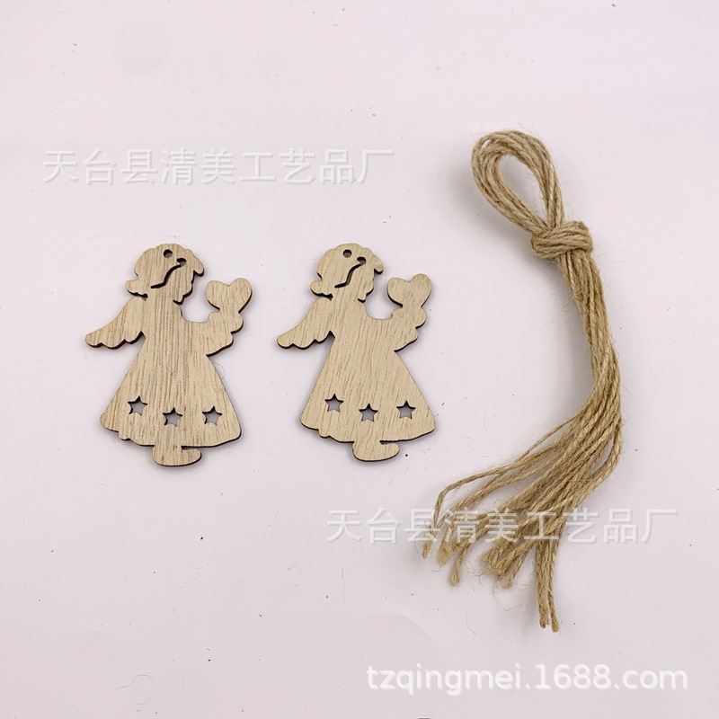 Colgante de Navidad Decoración de árbol de Navidad Colgante Accesorios de madera Madera nórdica Copo de nieve Reno Regalo Puesto al por mayor