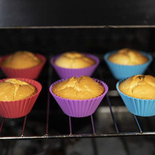 7cm Small Cake Mold Silicone Cupcake Pan Steaming Cake Mold Home Baking Tool Round Rice Cake Steamed Cake Mold