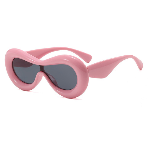  New One-piece Fashion Sunglasses Hip-Hop Dance Party Personality Trend European and American Fashion Wear Sunglasses Candy Glasses
