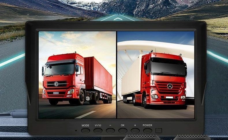24V semi-trailer front and rear camera recorder with high-definition night vision, 12V dual-camera reversing image integrated device for trucks