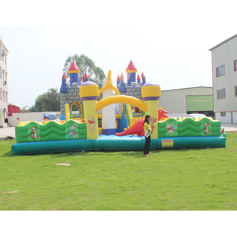 Gran castillo inflable al aire libre de los niños trampolín diapositiva inflable paraíso travieso Castillo cuadrado al aire libre equipo de juguete