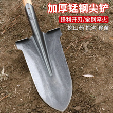 铁锹锰钢挖树专用尖锹锻打工兵铲农用铲子洛阳深铁锨土农具神器泥