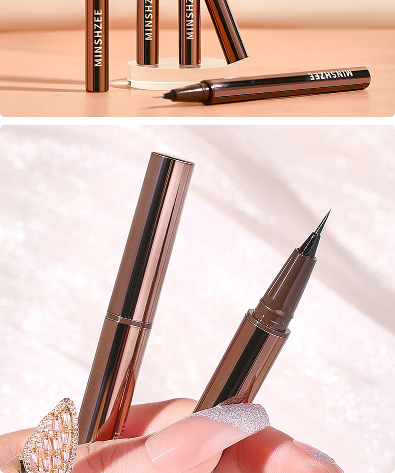 MINSHZEE Mingxi Zhi Flowing Color Eyeliner Pen, non-smudging, extremely fine, waterproof and long-lasting brown colored eyeliner liquid, cross-border undefined