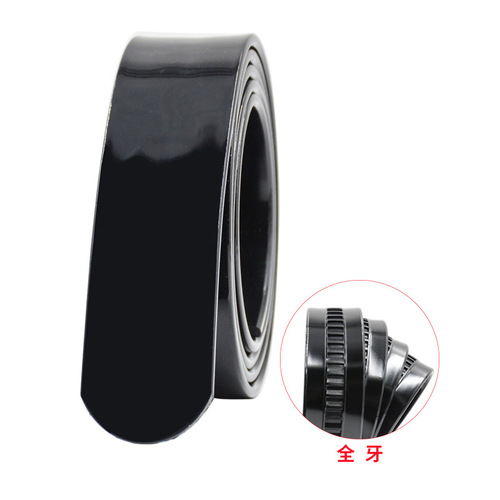 Full-tooth automatic buckle aviation tendon belt with full slot and thickened men's space belt trendy overseas beef tendon with full teeth