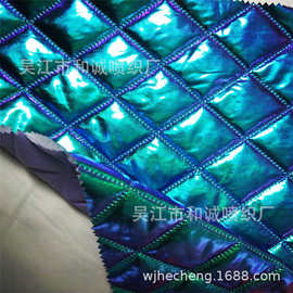 烫金烫彩膜防水PVC涂银超声波绗缝挡风被复绒车衣布料