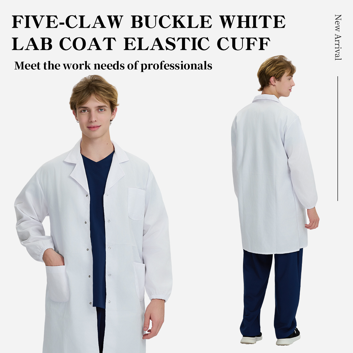 Batas de laboratorio transfronterizas, batas blancas, modelos de comercio exterior para hospitales, uniformes médicos, los más vendidos en Amazon, uniformes de trabajo de manga larga del sudeste asiático. image 18