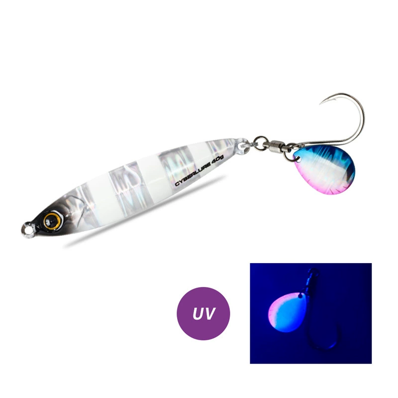 CYBERLURE Tungsten Steel Iron Plate Mackerel Luya Bait Qingdao Sea Fishing Boat Fishing Shore Throwing Mackerel Luminous Iron Plate Bait 112