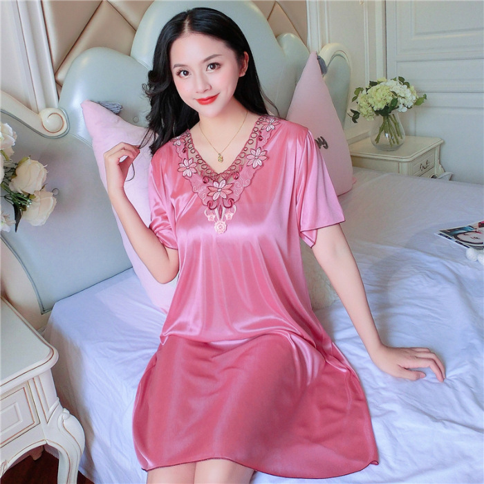 2023 verano camisón de seda hielo Las Mujeres encaje fino sexy suave cómodo pijamas homewear al por mayor