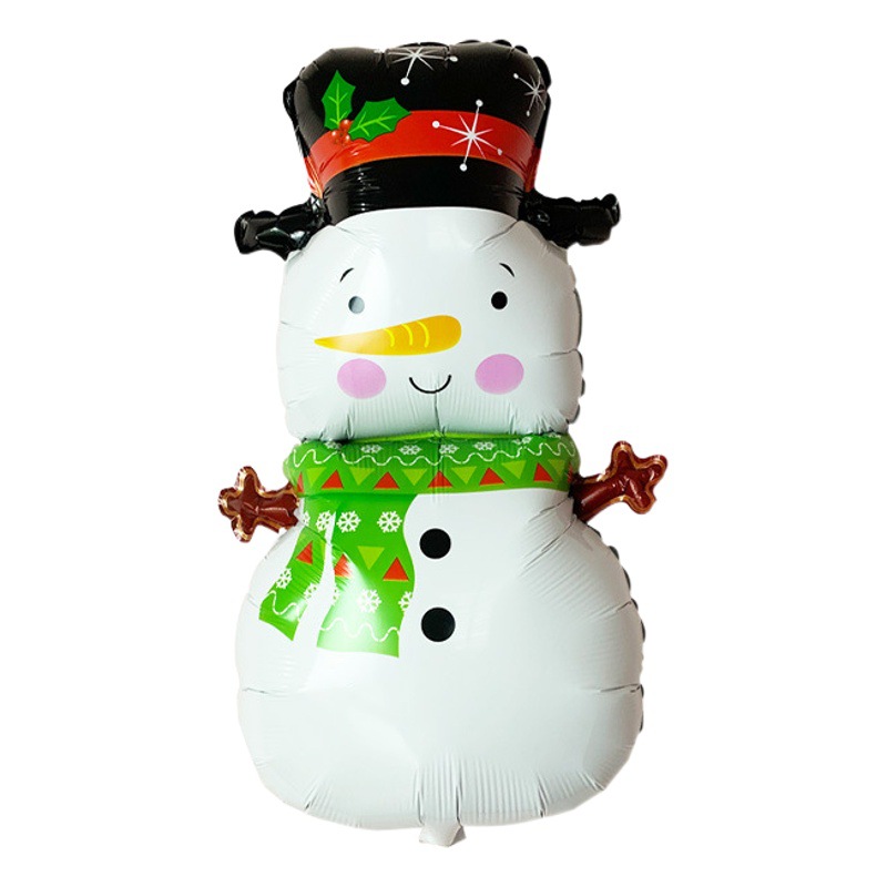 Nueva historieta de Navidad tire bandera Santa muñeco de nieve película de aluminio Globo de Navidad fiesta decoración globo