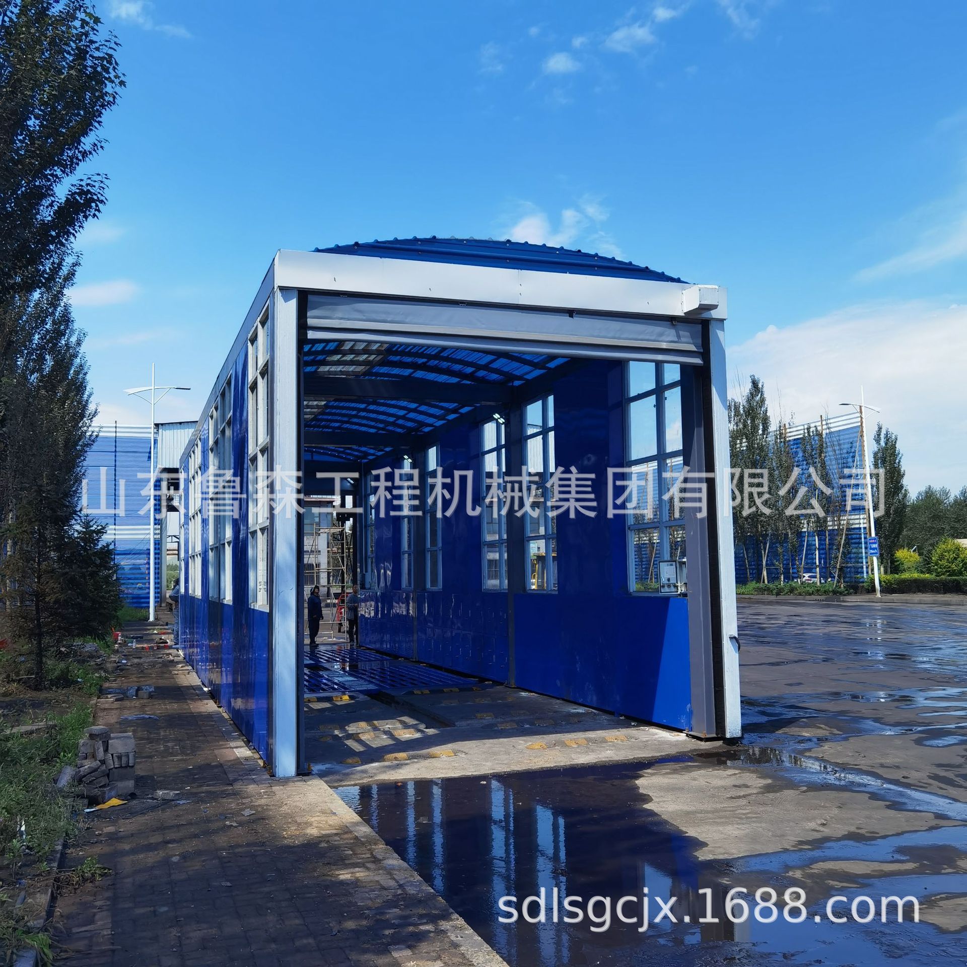 大型封闭洗车机 自动感应工程洗轮机 滚轴平板式基坑式全自动洗轮