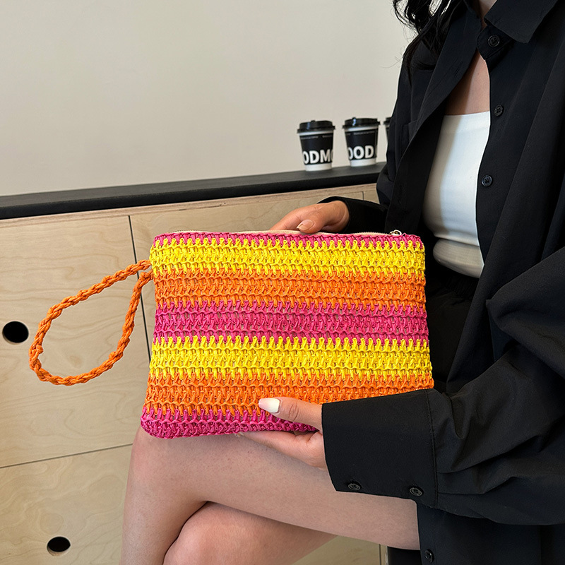 Bolsa de moda de playa de trenzado retro para mujeres 2026 primavera nueva moda simple estilo
