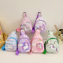 新品儿童包卡通独角兽零钱包时尚男女小童胸包户外休闲女孩斜挎包