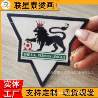 源头厂家热转印植绒烫画英超臂章带胶片球衣号贴图球服logo定制批