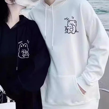 外贸国际站小批量定zhi特别不一样春秋款连帽情侣装卫衣高级新款