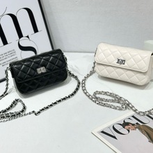 一件代发小众包包女2025新款小香风菱格链条小方包单肩百搭斜挎包