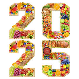 跨境新品竹制数字托盘新年2025零食托盘家居水果奶酪木制熟食拼盘