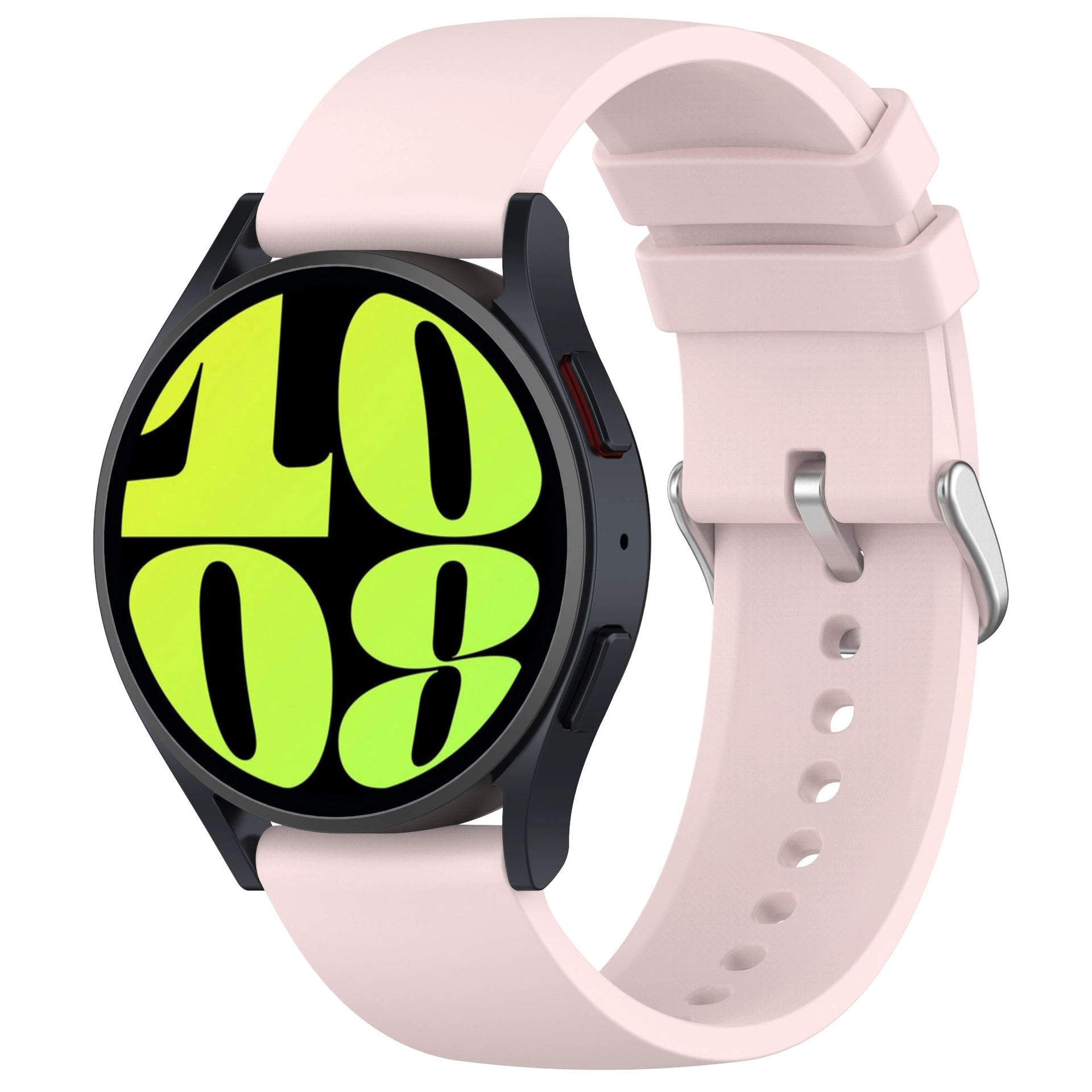 Подходит для Samsung Galaxy Watch6 (круглый корпус), сменный силиконовый ремешок с плоской застёжкой 20/22 мм