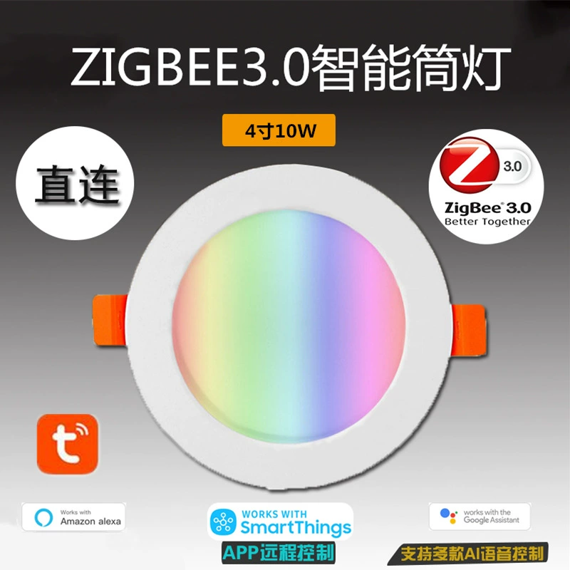 Zigbee3.0 с прямым подключением Smart 4inch Downlight Приложение Tuya Пульт дистанционного управления RGBWC с затемнением и регулировкой цвета 10W