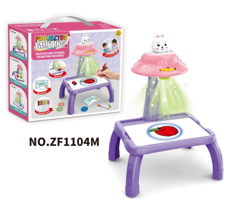 Tablero de dibujo de proyección DE jirafa transfronteriza tablero de dibujo de escritura infantil dinosaurio divertido proyección copia tablero de dibujo juguete