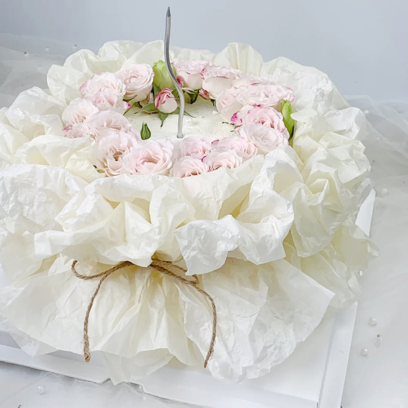 Flor Sombra de cera de luz impermeable de papel de pera Flor de Papel de embalaje de papel de base de forro de ramo de flores material de la tienda de flores suministros