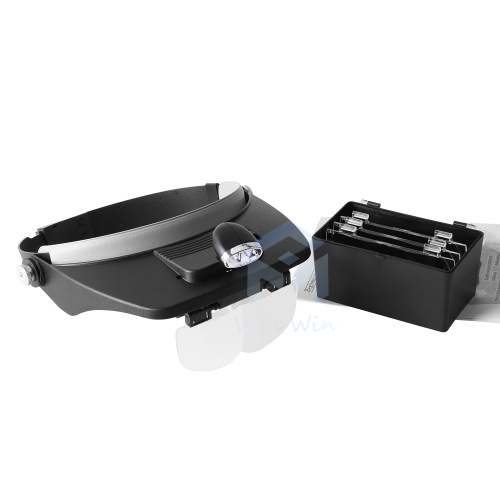 Multifunctional Headband Magnifying Glass for Elderly, High-Definition Reading, Book Reading with LED Light Circuit Board, Watch Repair