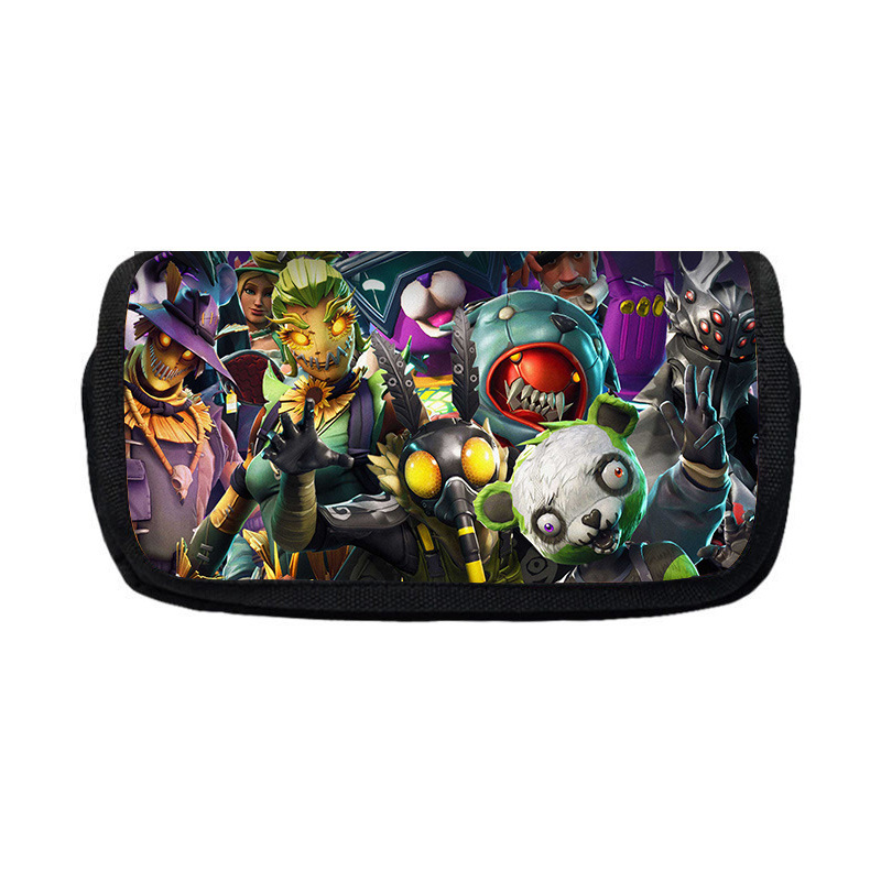 Nuevo salvaje bolsas de lápiz de estudiantes de gran capacidad caja de papelería personaje creativo de niños caja de lápiz doble lote transfronterizo