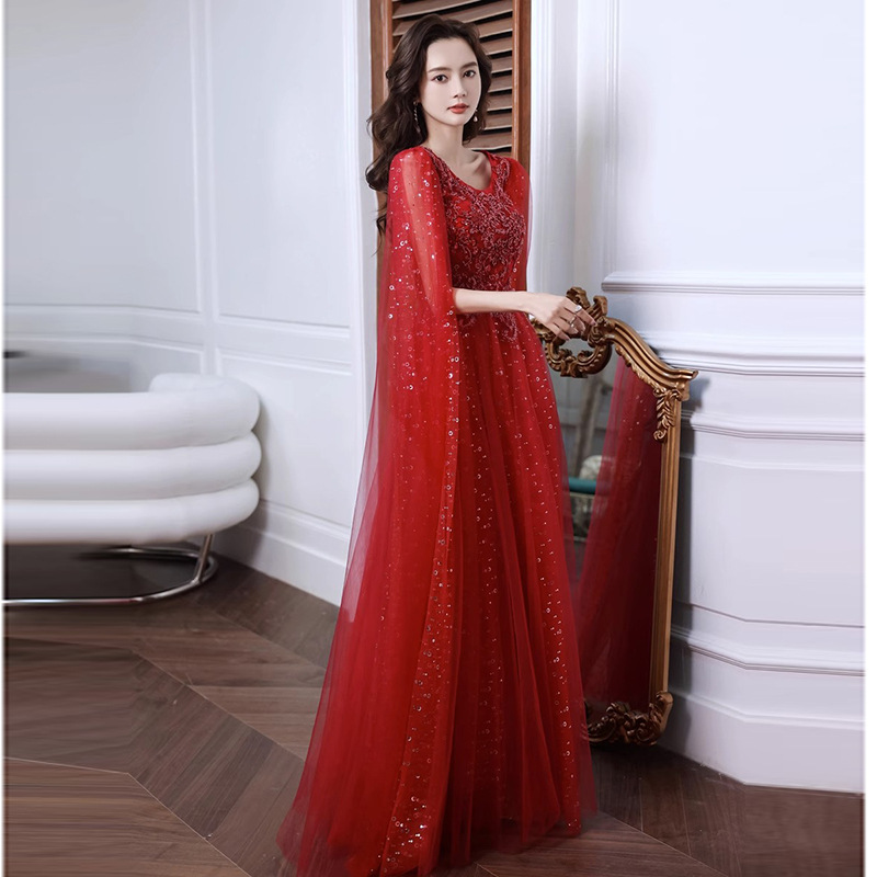Vestido de noche de alta gama para mujer, vestido para banquete, nuevo modelo 2026 para novias, atuendo elegante y sofisticado para presentaciones. image 4