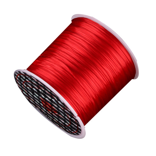 50 meters flat elastic wear-resistant red transparent crystal flat silk Buddha beads elastic wire diy handmade bracelet beading wire