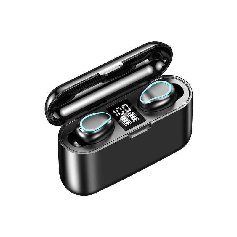 F9 dual moving coil tws Digital Display Touch Wireless Bluetooth headset 5.0 with power bank anc noise reduction transparent mode
