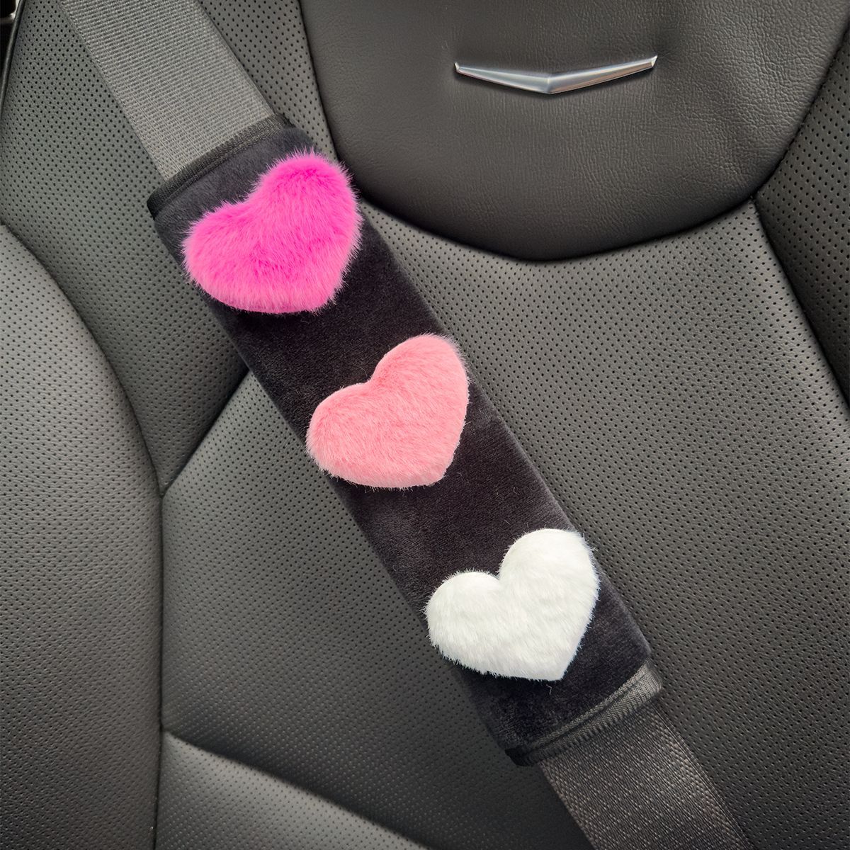 Car Interior Short Plush Seatbelt Shoulder Pad Plush Heart Decoration