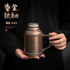 鎏金做旧茶壶创意软木塞小暖壶陶瓷功夫茶具焖茶壶家用冷水壶复古