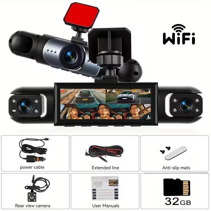 Four-Lens High-Definition Wifi Driving Recorder 360 ° Comprehensive Monitoring with Four Cameras Displaying and Recording Simultaneously 3.16
