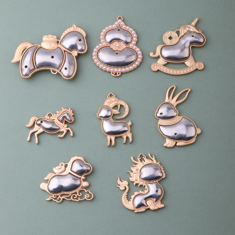 Song Dynasty Brocade Pendant Alloy Base DIY Jewelry Accessories Chinese Style Brocade Pendant Animal Pendant Inlaid with Twelve Zodiac Signs Song Dynasty Brocade Pendant Alloy Base DIY Jewelry Accessories Chinese Style Brocade Pendant Animal Pendant Inlaid with Twelve Zodiac Signs