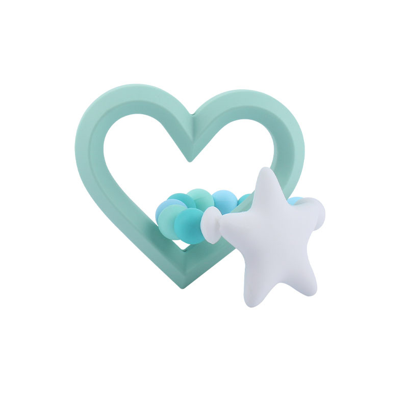 Nuevos productos para bebés de silicona gran amor teether calmante bebé cuentas de silicona pezón pulsera juguete teether
