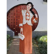 2025秋冬新中式旗袍改良年轻款少女民国风小个子红色刺绣日常可穿